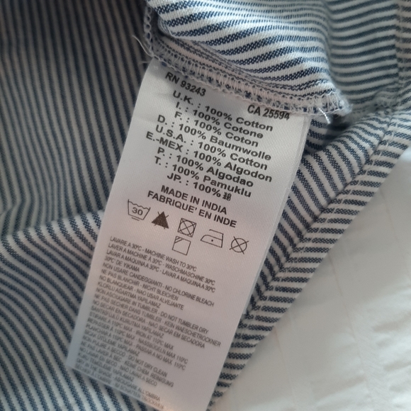 DIESEL Boys' Button Down, Size 4, Navy & White Stripe - Picture 6 of 6